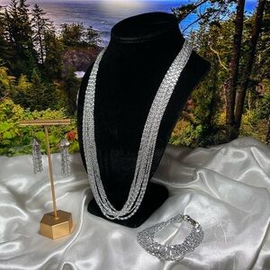 Multi strand necklace with matching earrings and bracelets!